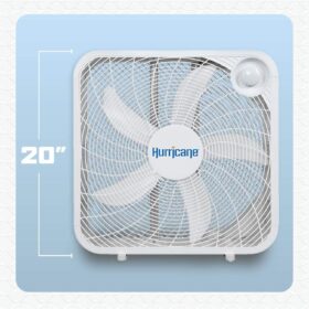 Hurricane Classic 20-Inch Floor Box Fan – 3-Speed Quiet Electric Fan with 2400 CFM for Home, Garage, and Basement