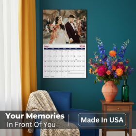 Custom Wall Calendar 2026 – Personalized Photo Calendar, Premium Glossy Print, Perfect Christmas & Birthday Gift for Home & Office
