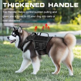 Tactical Dog Harness for Large Dogs – Heavy Duty No-Pull Military Vest with Molle System, Adjustable Padded Service Pet Vest for Walking, Training & Hiking