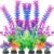 AQUANEAT 10-Piece Artificial Aquarium Plants Set – Soft Purple Plastic Fish Tank Decorations with Ceramic Bases – Safe for Fish, Easy to Clean (Assorted Sizes)