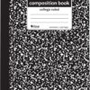 C-Line Black Marble Composition Notebook - College Ruled, 100 Sheets (9.5 x 7.5 Inches) - Sewn Binding, Class Schedule & Reference Charts