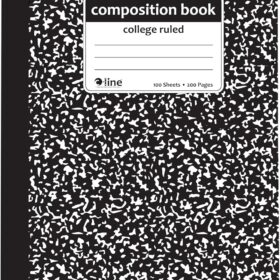 C-Line Black Marble Composition Notebook - College Ruled, 100 Sheets (9.5 x 7.5 Inches) - Sewn Binding, Class Schedule & Reference Charts