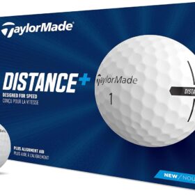 TaylorMade Distance+ Golf Balls - High Velocity React Speed Core with Alignment Aid