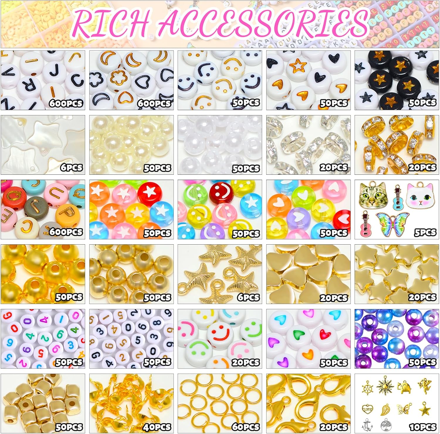 wuzoe Ultimate Clay Bead Kit for Bracelet Making – 16,000+ Pcs 96 Colors Polymer Clay Heishi Beads, Letter Beads & Charms Jewelry Making Kit for Girls, Teens, Crafts Supplies