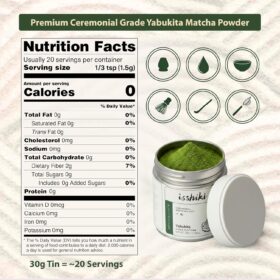 Isshiki Ceremonial Grade Matcha Powder – 30g Tin of Authentic Yabukita Green Tea from Kyoto, Japan – Rich Umami Flavor for Lattes & Traditional Tea