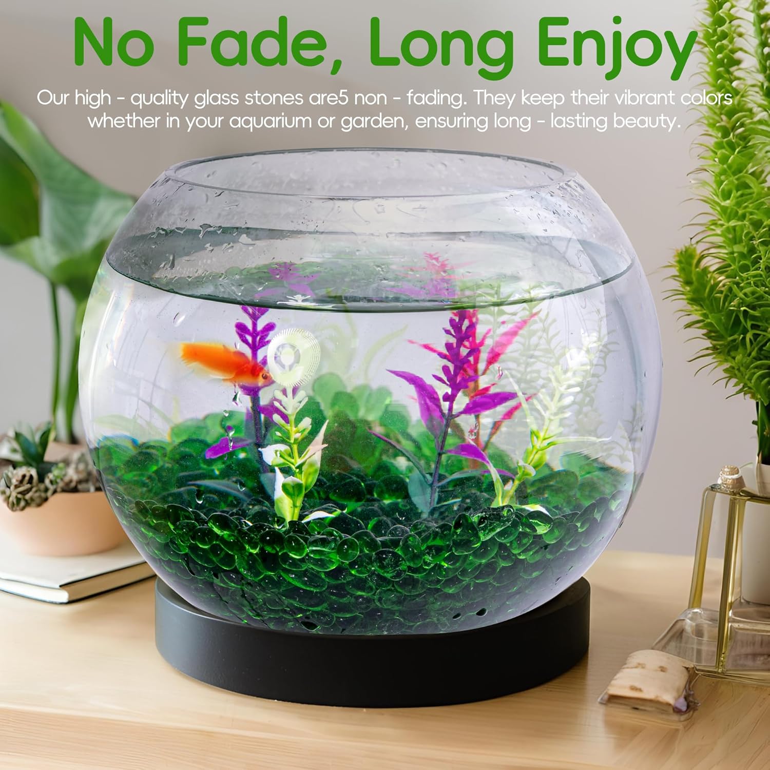 Meschett 1 LB Irregular Rainbow Glass Stones – Non-Toxic Aquarium Gravel & Vibrant Vase Filler