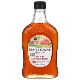 Maple Grove Farms Pure Maple Syrup, Grade A Amber Rich – 100% Natural Sweetener for Pancakes, Waffles, and Recipes (12.5 oz)