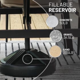 US Weight Fillable Umbrella Base – Heavy Duty, 50 lb Capacity Stand for Patio Tables – UV Resistant, Made in USA