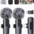 Wireless Mini Microphone for iPhone and Android - 2 Pack Plug & Play Lavalier Lapel Mic with USB-C & Lightning for Video Recording, Vlogging, Podcasting
