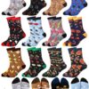 Breathffy 12 Pairs BBQ & Grilling Socks – Novelty Meat & Barbecue Gifts for Men, Women & Grill Masters – Breathable Cotton Crew for Camping & Cookouts