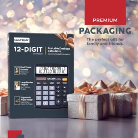 CATIGA CD-2786 Desktop Calculator – 12-Digit LCD with Sensitive Big Buttons, Dual Solar & Battery Power for Office, Home & School