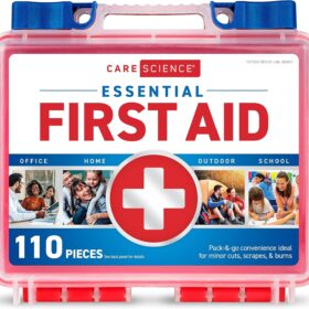 Care Science First Aid Kit (110-Piece) | Compact Medical Emergency Bag for Home, Office, Travel, Car, Camping & Sports - Physician Recommended Supplies