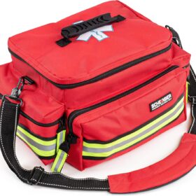 Scherber Professional EMT/EMS Trauma Bag – Fully Stocked First Responder Kit with 200+ Medical Supplies, 600D Reflective Gear Bag & 8 Compartments – HSA/FSA Eligible