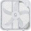 Genesis 20-Inch Box Fan – 3-Speed High Velocity Cooling Fan for Home, Bedroom, and Office with Energy Efficient Copper Motor
