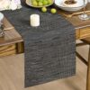 Artoid Mode Modern Gray & Black Vinyl Table Runner - 12x72 Inch Non-Slip, Heat Resistant & Waterproof Farmhouse Table Cover for Dining, Kitchen & Parties
