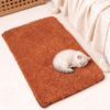 Ultra-Soft Plush Pet Bed & Foot Rest - 32x20 Inch Thick Non-Slip Crate Mat for Dogs & Cats, Coffee Color