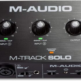 M-Audio M-Track Solo - USB Audio Interface with Crystal Preamp, 48kHz Resolution, and Software Suite for Recording, Streaming, and Podcasting