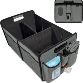 Premium Portable Diaper Caddy Organizer with Changing Mat – Spacious Nursery & Car Diaper Tote, Grey