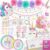 152-Piece Unicorn Party Decorations Set – Magical Birthday Supplies Kit for Girls with Rainbow Plates, Cups, Balloons, Banner & Tablecloth