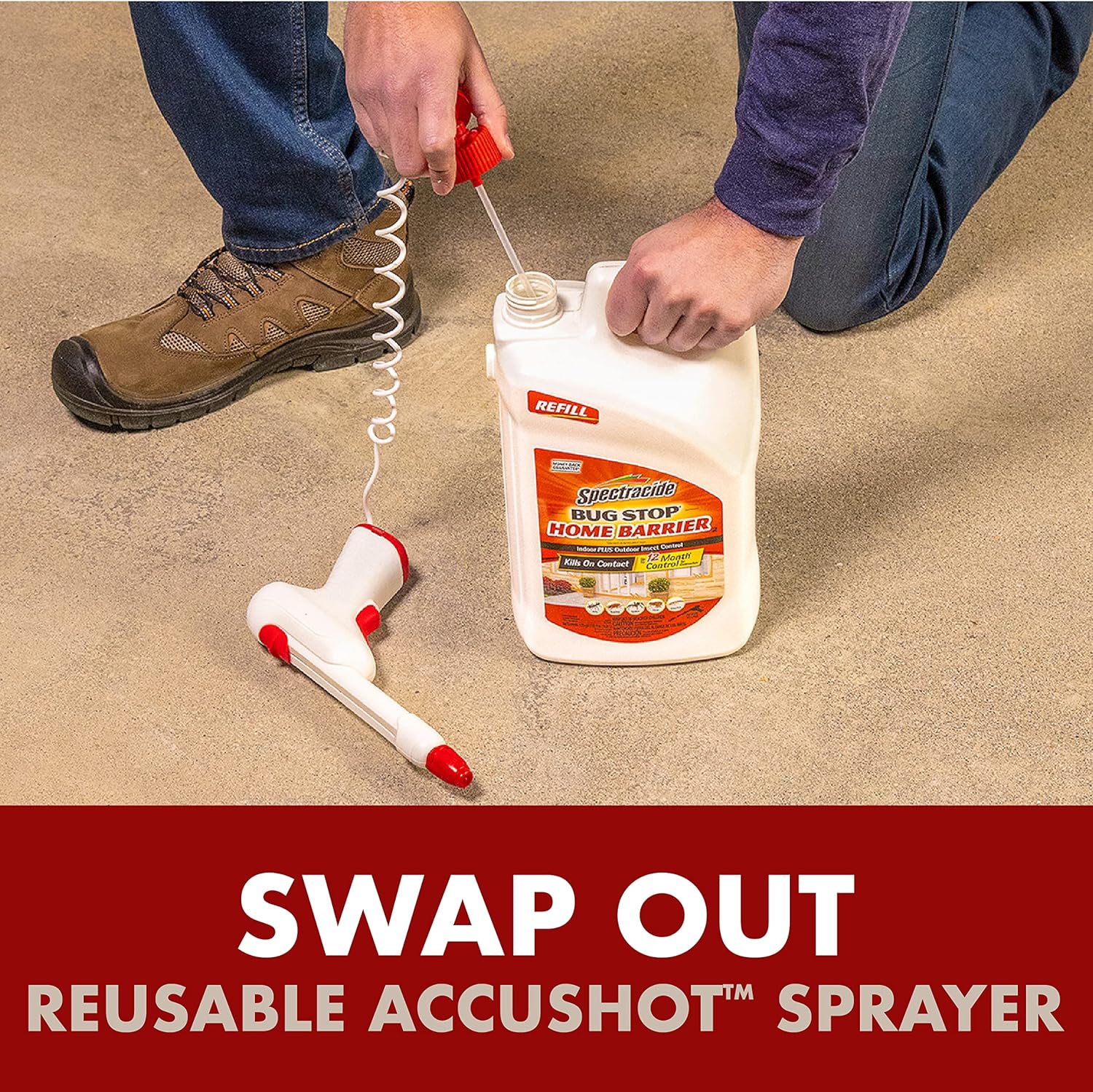 Spectracide Bug Stop Home Barrier Spray - Indoor/Outdoor Insect Killer for Ants, Roaches & Spiders, 1.33 Gallon Refill