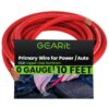 GEARit 1/0 Gauge AWG CCA Power Wire - 10 Feet Red Translucent Copper Clad Aluminum Cable for Car Audio, Battery Ground, Amps, RV & Electrical Wiring