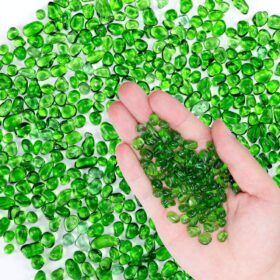 Meschett 1 LB Irregular Rainbow Glass Stones – Non-Toxic Aquarium Gravel & Vibrant Vase Filler