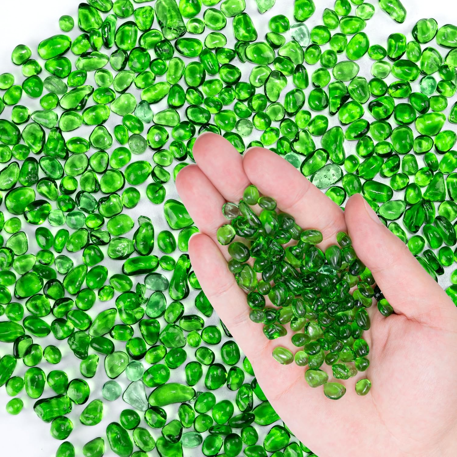 Meschett 1 LB Irregular Rainbow Glass Stones – Non-Toxic Aquarium Gravel & Vibrant Vase Filler