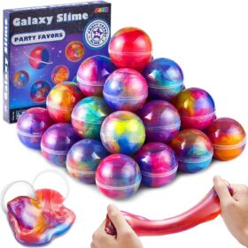 JOYIN 24-Pack Galaxy Slime Balls – Non-Sticky, Mess-Free Stress Relief Toys for Kids – Party Favors, Classroom Rewards & Pinata Fillers