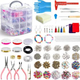 Inscraft Jewelry Making Kit for Adults – 1,960-Piece Complete DIY Bracelet, Necklace & Earring Supplies Set with Tools, Beads, Findings & Organizer Box