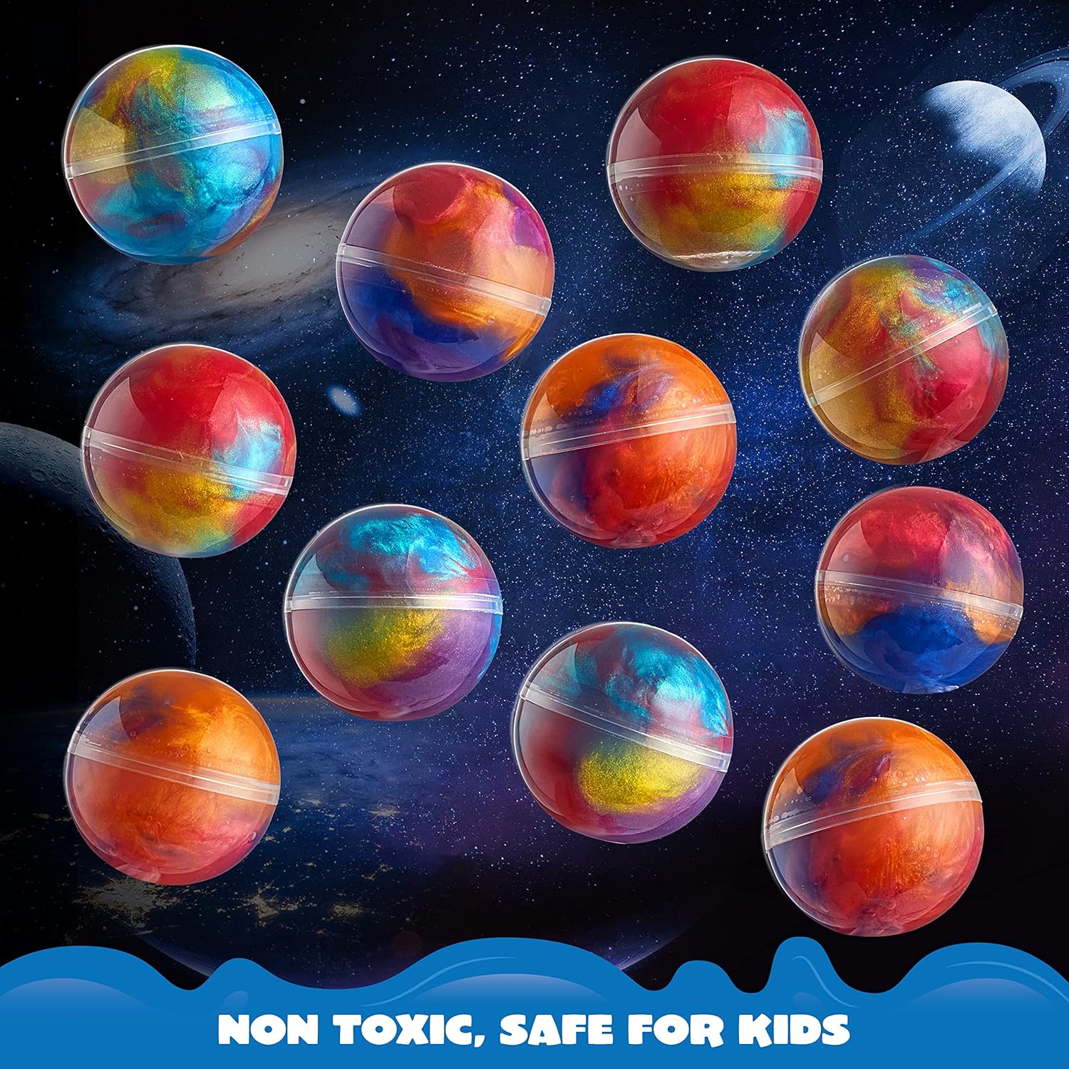 JOYIN 24-Pack Galaxy Slime Balls – Non-Sticky, Mess-Free Stress Relief Toys for Kids – Party Favors, Classroom Rewards & Pinata Fillers