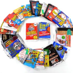 Vintage Multi-Sport Sealed Pack Lot - Assorted Baseball, Football, Basketball & Hockey Trading Cards