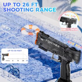 Funwee 2-Pack Electric Water Guns for Kids & Adults – Automatic High-Power Squirt Guns with Rechargeable Batteries, 400+ Capacity & 28ft Range – Ultimate Outdoor Summer Toys for Pool & Backyard Battles