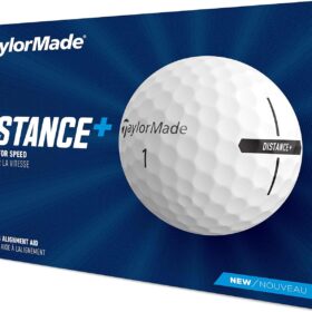 TaylorMade Distance+ Golf Balls - High Velocity React Speed Core with Alignment Aid