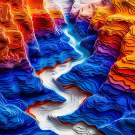 Bgraamiens The Blue Canyon 1000 Piece Puzzle - 3D Visual Autostereoscopy Jigsaw for Adults - Challenging Artwork with High Resolution Poster