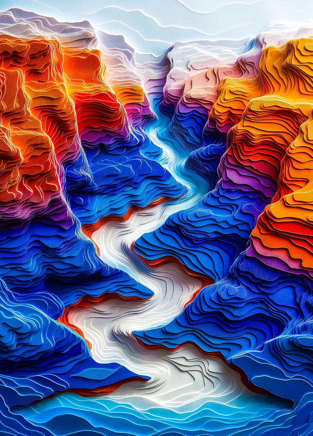Bgraamiens The Blue Canyon 1000 Piece Puzzle - 3D Visual Autostereoscopy Jigsaw for Adults - Challenging Artwork with High Resolution Poster