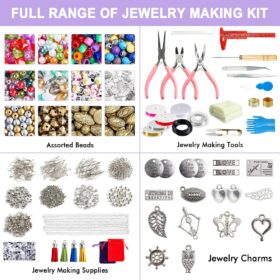 Inscraft Jewelry Making Kit for Adults – 1,960-Piece Complete DIY Bracelet, Necklace & Earring Supplies Set with Tools, Beads, Findings & Organizer Box