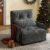 WLIVE Convertible Floor Sofa Bed – Grey Bean Armchair with Adjustable Backrest and Pillows for Living Room and Bedroom