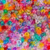 1000+ Piece Glitter Pony Beads Bulk Set – 9mm Acrylic Large Hole Beads for DIY Jewelry Making, Hair Braids, Bracelets & Kids Crafts