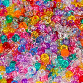 1000+ Piece Glitter Pony Beads Bulk Set – 9mm Acrylic Large Hole Beads for DIY Jewelry Making, Hair Braids, Bracelets & Kids Crafts