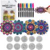 Hula Home DIY Stained Glass Mandala Kit – 10 Window Suncatchers & 8 Vibrant Markers – Relaxing Arts & Crafts for Adults, Teens & Seniors