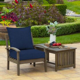 Arden Outdoor Deep Seat Cushion Set - 24x24 Inch Fade & Weather Resistant Patio Furniture Cushions (Sapphire Blue Leala)