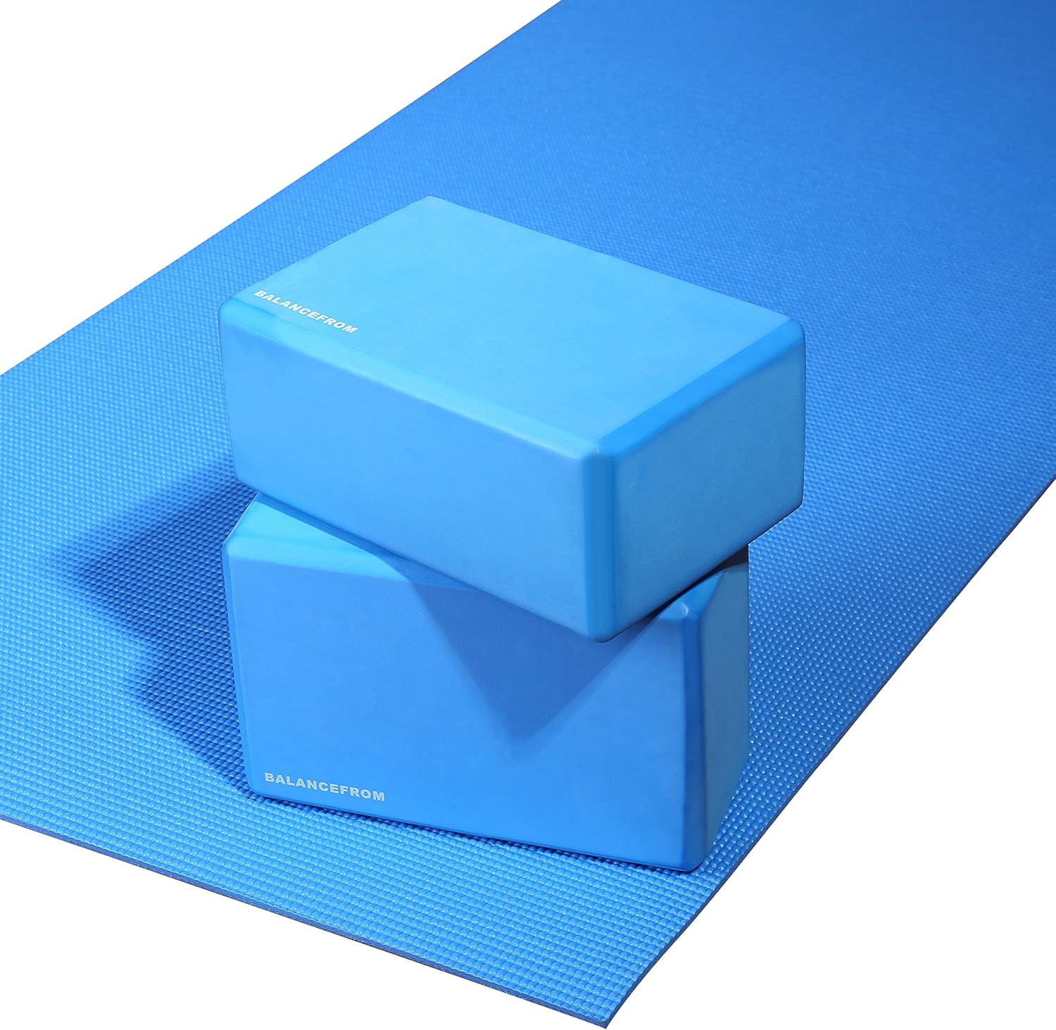 FitVids High Density Yoga Blocks - 9" x 6" x 4" Foam Bricks for Support, Balance & Stretching - Non-Slip & Durable (Set of 2)