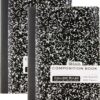 BAZIC Black Marble Composition Notebooks (2-Pack) | 100 Sheets College Ruled Paper | Durable Sewn Bound Journal for School, Office & Home
