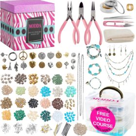 MODDA Premium Jewelry Making Kit for Adults & Teens – Complete DIY Beading Set for Necklaces, Bracelets, Earrings – Includes Exclusive Video Course & Instructions – Ideal Creative Gift for Women & Beginners