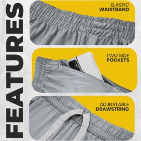 NY Threads Men's Quick-Dry Athletic Shorts – Lightweight, Loose-Fit Gym & Running Shorts with Pockets