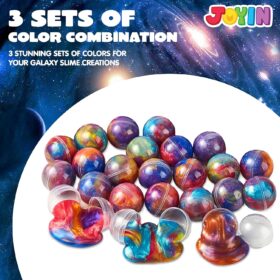 JOYIN 24-Pack Galaxy Slime Balls – Non-Sticky, Mess-Free Stress Relief Toys for Kids – Party Favors, Classroom Rewards & Pinata Fillers