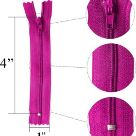 KGS Nylon Zippers for Sewing & Crafts – 4 Inch #3 Zippers (Pack of 10) – Assorted Rainbow Colors for DIY Projects, Dressmaking & Apparel Repair