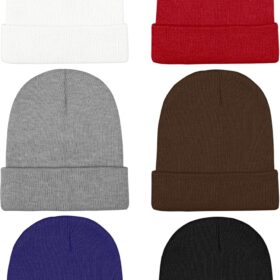 Cooraby 6-Pack Kids' Winter Beanies – Soft Acrylic Knit Skull Caps for Boys & Girls
