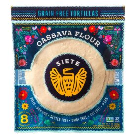 Siete Cassava Flour Tortillas – Grain Free, Vegan, & Paleo Soft Taco Shells (8 Count)