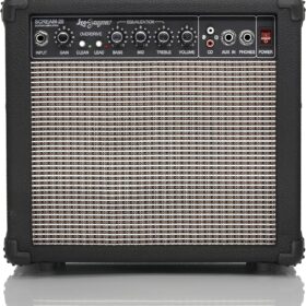 Leo Jaymz 20W Electric Guitar Amplifier with 6.5" Speaker - Portable Combo Amp for Practice with Clean/Dirty Channels, 3-Band EQ, and Aux Input (Black)